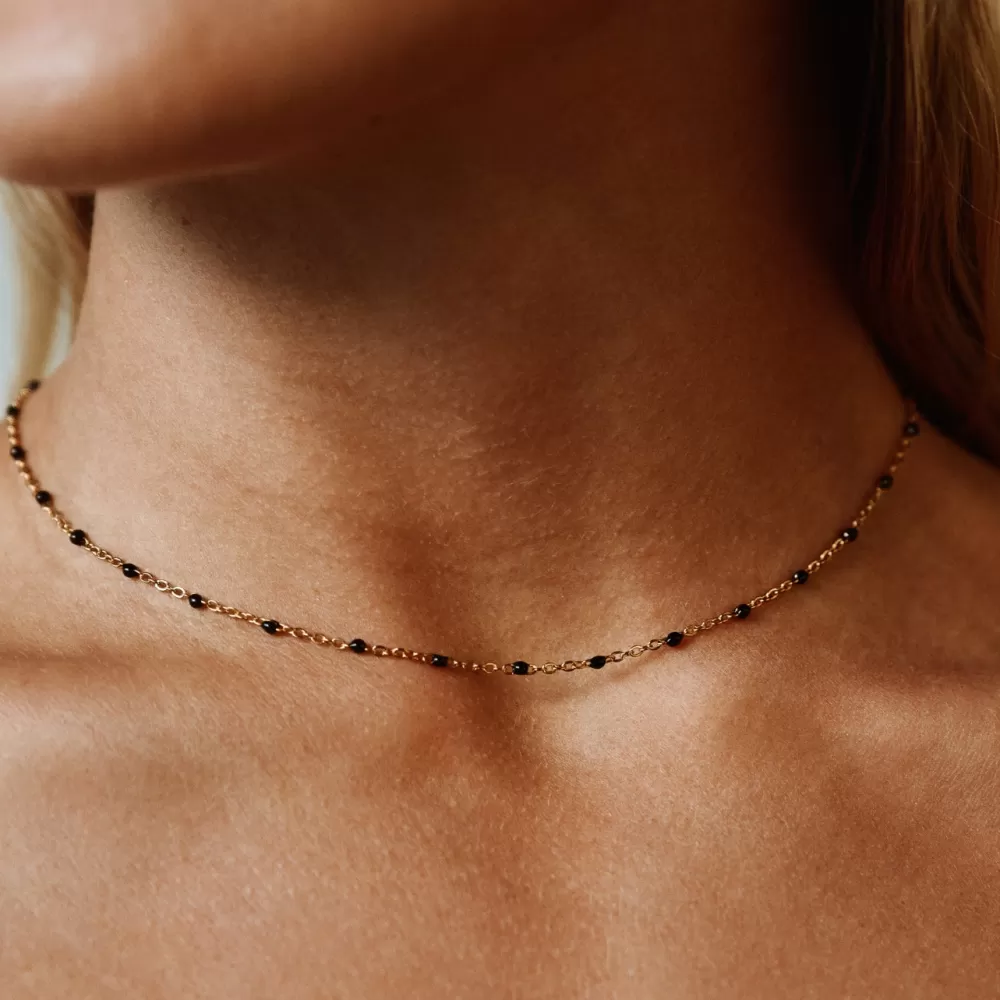 Atolea Jewelry Black Beaded Choker