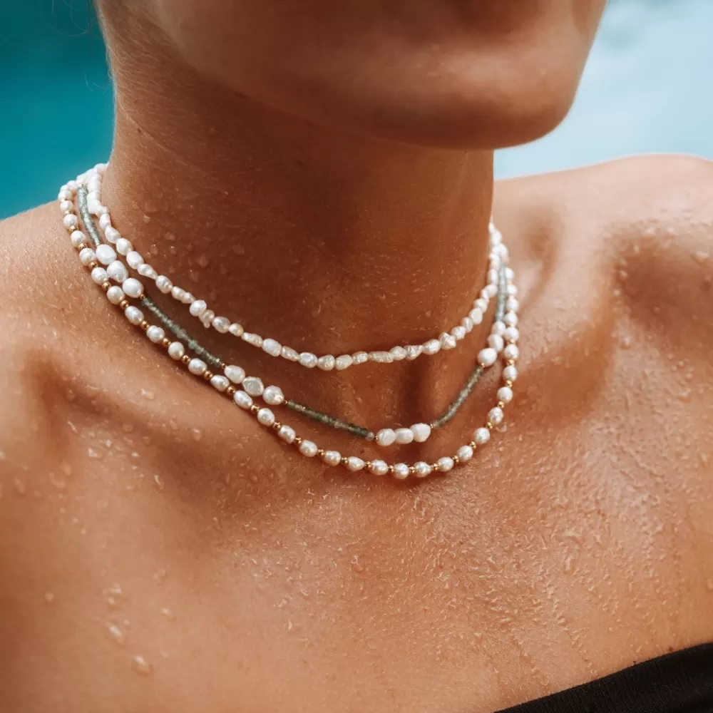 Atolea Jewelry Gold Freshwater Pearl Choker