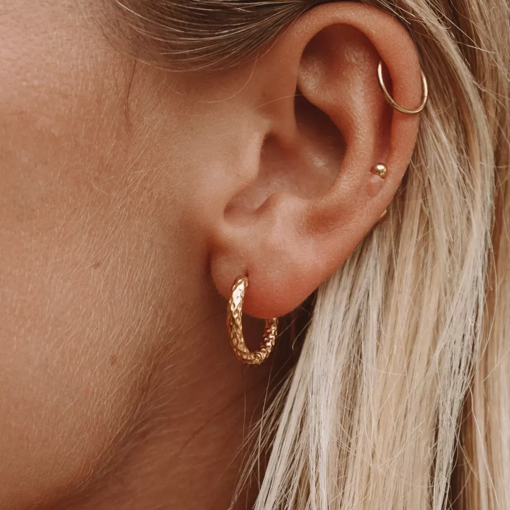 Atolea Jewelry Hammered Hoops Earrings