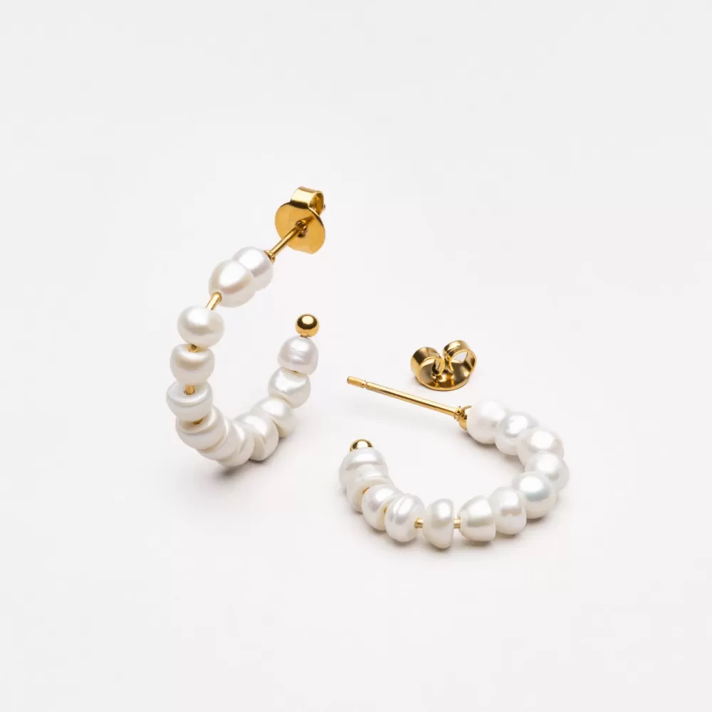 Atolea Jewelry Mini Pearls Hoops