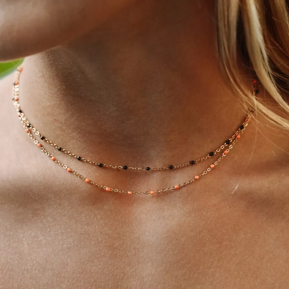 Atolea Jewelry Tangerine Beaded Choker