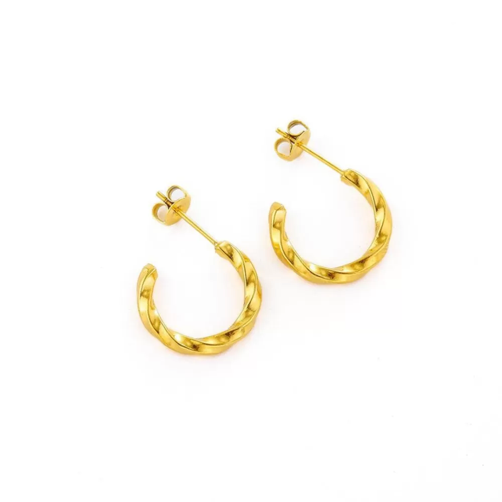 Atolea Jewelry Twisted Gold Hoop Earrings